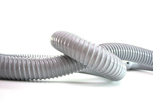 Grey central vacuum hose.